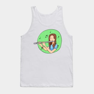 Girl Playing Flute Tank Top